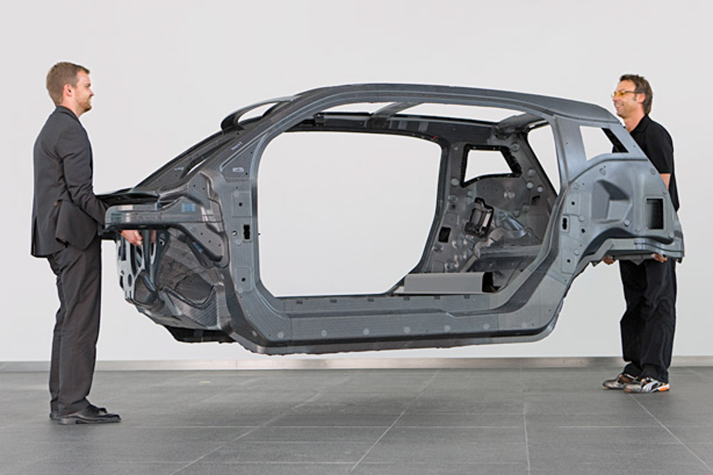 BMW i3的碳纖維底盤(pán)。 BMW i3的碳纖維底盤(pán)。